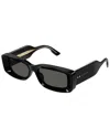 Gucci Grey Rectangular Ladies Sunglasses Gg1528s 001 53 In Black