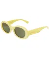 Gucci 52mm Oval Sunglasses In Yellow