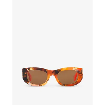 Gucci Womens Gg1627s Round-frame Acetate Sunglasses In Multi-coloured
