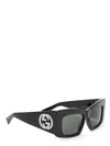 Gucci Oversized Square Frame Sunglasses With Iconic Logo In Black