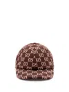 Gucci Gg Canvas Wool Baseball Cap In Burgundy