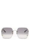 Gucci Women's Gold And Black Hexagonal Sunglasses
