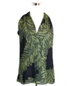Gucci Womens Green Silk Halter Leaf Printed Top 333476 In Green