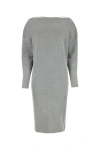 Gucci Grey Stretch Wool Blend Dress In Gray