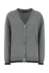 Gucci Grey Wool Blend Cardigan In Gray