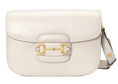 Pre-owned Gucci Women's  1955 Horsebit Shoulder Bag Small In White