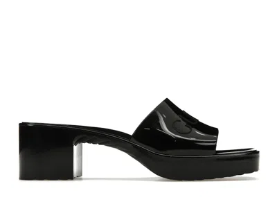 Pre-owned Gucci Women's  60mm Slide Sandal Rubber Sneakers In Black