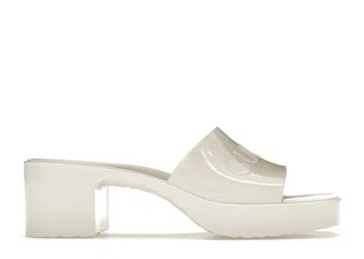 Pre-owned Gucci Women's  60mm Slide Sandal Rubber Sneakers In White