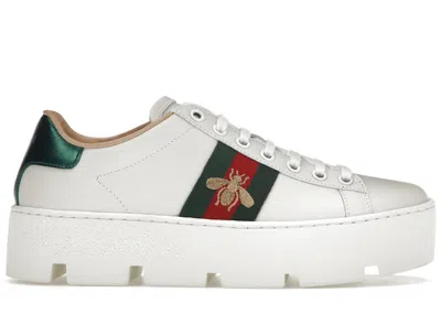 Pre-owned Gucci Women's  Ace Platform Sneakers In White