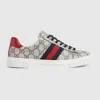 Gucci Ace Monogram Canvas Low-top Sneakers In Blue