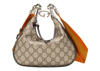 Pre-owned Gucci Women's  Attache Small Shoulder Bag In Beige/ebony In Multi