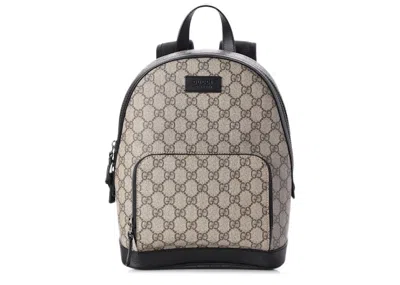 Pre-owned Gucci Women's  Backpack Gg Supreme Small In Beige/ebony