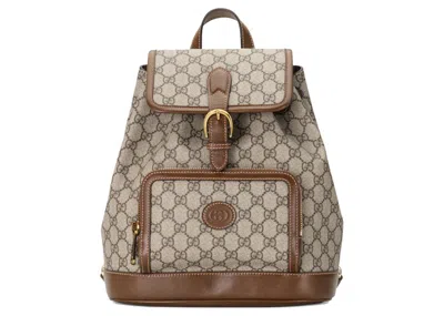 Pre-owned Gucci Women's  Backpack With Interlocking G In Beige/ebony