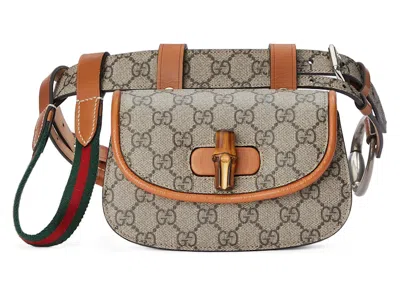 Pre-owned Gucci Women's  Bamboo 1947 Mini Belt Bag In Beige