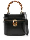 Gucci Black Mini Bamboo Shoulder Bag In Multicolor