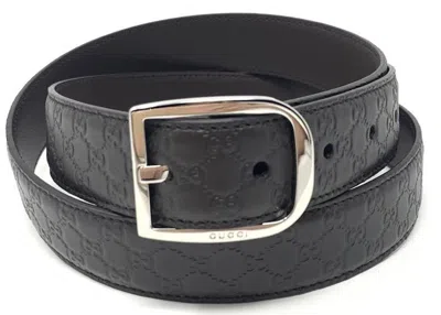 Pre-owned Gucci Women's  Belt Ssima Leather 1.25 Width In Brown