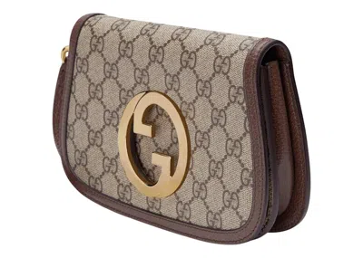 Pre-owned Gucci Women's  Blondie Bag Mini Gg Supreme In Beige/ebony In Multi