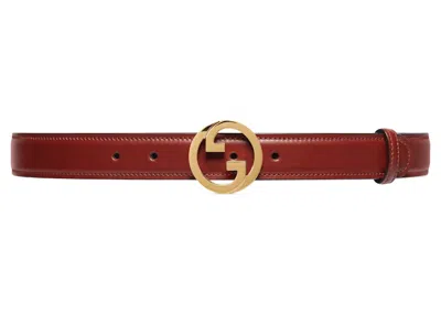 Pre-owned Gucci Women's  Blondie Belt In Ruby Red