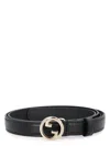 Gucci Blondie Thin Leather Belt In Black