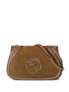 Gucci Women Medium Blondie Suede And Leather Shoulder Bag In Multi