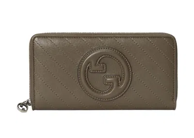 Pre-owned Gucci Women's  Blondie Ziparound Wallet In Brown