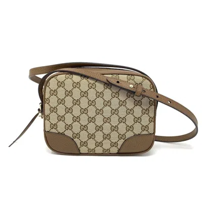 Pre-owned Gucci Women's  Bree Messenger Gg Supreme Mini In Beige/ebony In Multi