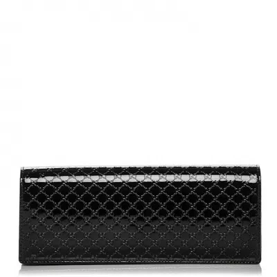 Pre-owned Gucci Women's  Broadway Clutch Monogram Microssima Small Black In Multi