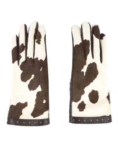 Pre-owned Gucci Women's  Calfskin Leather Gloves In Brown