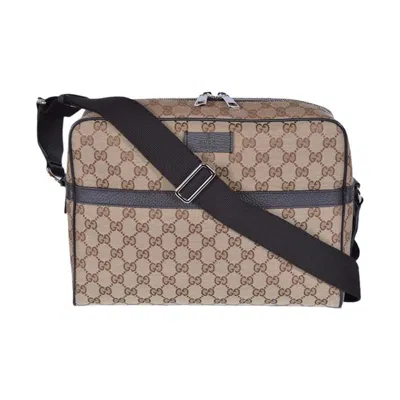 Pre-owned Gucci Women's  Camera Case Messenger Gg Supreme Medium In Beige/ebony In Multi