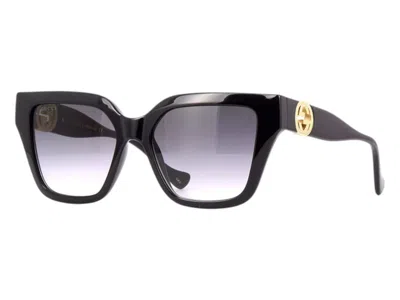 Pre-owned Gucci Women's  Cat Eye Sunglasses In Black (gg1023s 008)