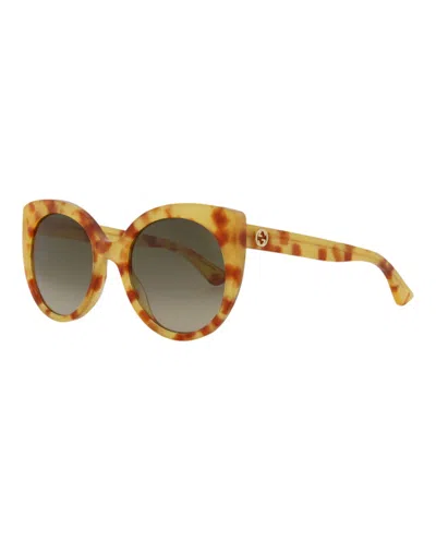 Pre-owned Gucci Women's  Cat Eye Sunglasses In Gradient Brown (gg0325s/30002854/006)