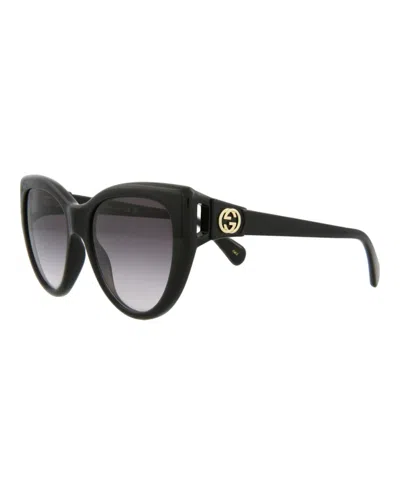 Pre-owned Gucci Women's  Cat Eye Sunglasses/30010262001) In Black/grey (gg0877s