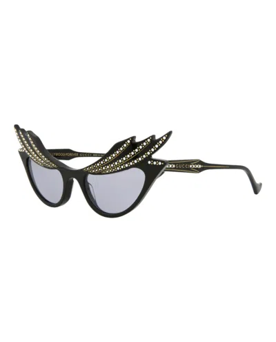 Pre-owned Gucci Women's  Cat Eye Sunglasses/30012857001) In Black/violet (gg1094s