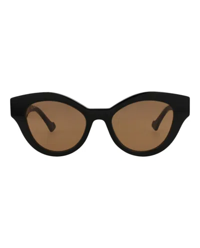 Pre-owned Gucci Women's  Cat Eyeframe Acetate Sunglasses In Black Black Brown (gg0957s/30011161/003)