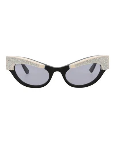 Pre-owned Gucci Women's  Cat Eyeframe Acetate Sunglasses In Black Black Violet (gg1167s/30012958/001)
