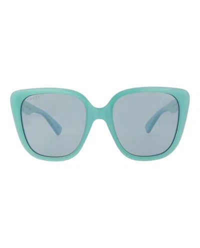 Pre-owned Gucci Women's  Cat Eyeframe Acetate Sunglasses In Light Blue Blue Blue (gg1169s/30013425/004)