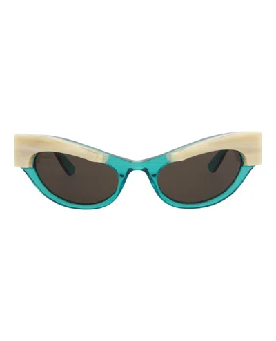 Pre-owned Gucci Women's  Cat Eyeframe Acetate Sunglasses In Light Blue Light Blue Grey (gg1167s/30012958/004)
