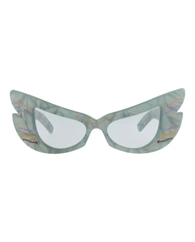 Pre-owned Gucci Women's  Cat Eyeframe Acetate Sunglasses In Light Blue Light Blue Light Blue (gg0710s/30008740/