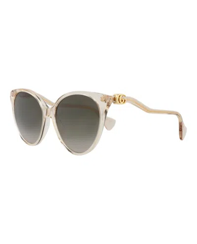 Pre-owned Gucci Women's  Cat Eyeframe Bio Acetate Sunglasses In Pink Pink Brown (gg1011s/30011586/006)