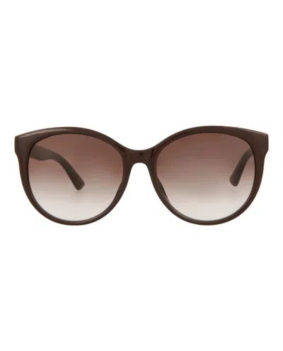 Pre-owned Gucci Women's  Cat Eyeframe Injection Sunglasses In Brown Brown Brown (gg0636sk/30008627/003)