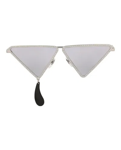 Pre-owned Gucci Women's  Cat Eyeframe Metal Sunglasses In Silver Silver Silver (gg1252s/30013616/001)