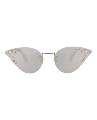 Pre-owned Gucci Women's  Cat Eyeframe Metal Sunglasses/30010504002) In Gold/silver (gg0898s