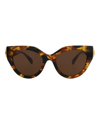 Pre-owned Gucci Women's  Cat Eyeframe Recycled Acetate Sunglasses In Havana Havana Brown (gg1408s/30014417/002)