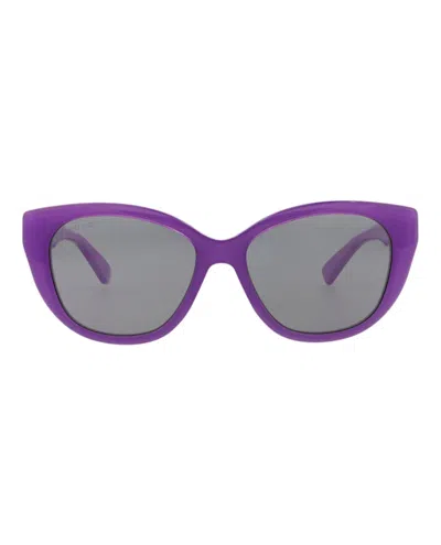 Pre-owned Gucci Women's  Cat Eyeframe Recycled Acetate Sunglasses In Violet Violet Grey (gg1588s/30014859/004)