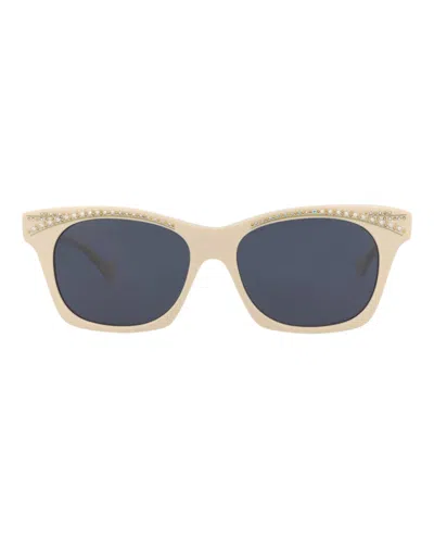 Pre-owned Gucci Women's  Cat Eyeframe Recycled Acetate Sunglasses/30013902004) In Ivory/blue (gg1299s
