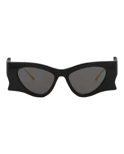 Pre-owned Gucci Women's  Cat Eyeframe Recycled Acetate Sunglasses/30013923001) In Black/gold/grey (gg1328s
