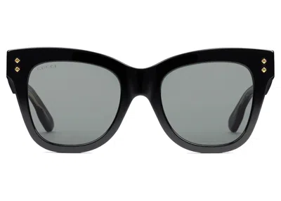 Pre-owned Gucci Women's  Cateye Frame Sunglasses In Black (691297 J0740 1012)