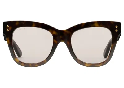 Pre-owned Gucci Women's  Cateye Frame Sunglasses In Dark Tortoiseshell (691297 J0740 2374)