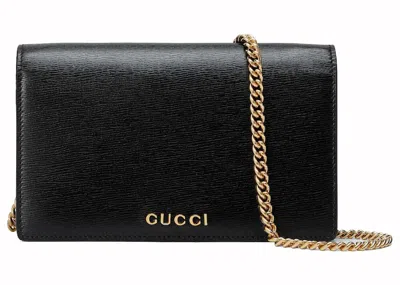 Pre-owned Gucci Women's  Chain Wallet In Black