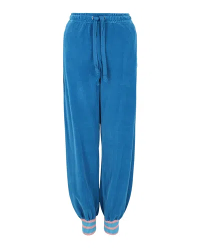 Pre-owned Gucci Women's  Chenille Knit Joggers In Blue